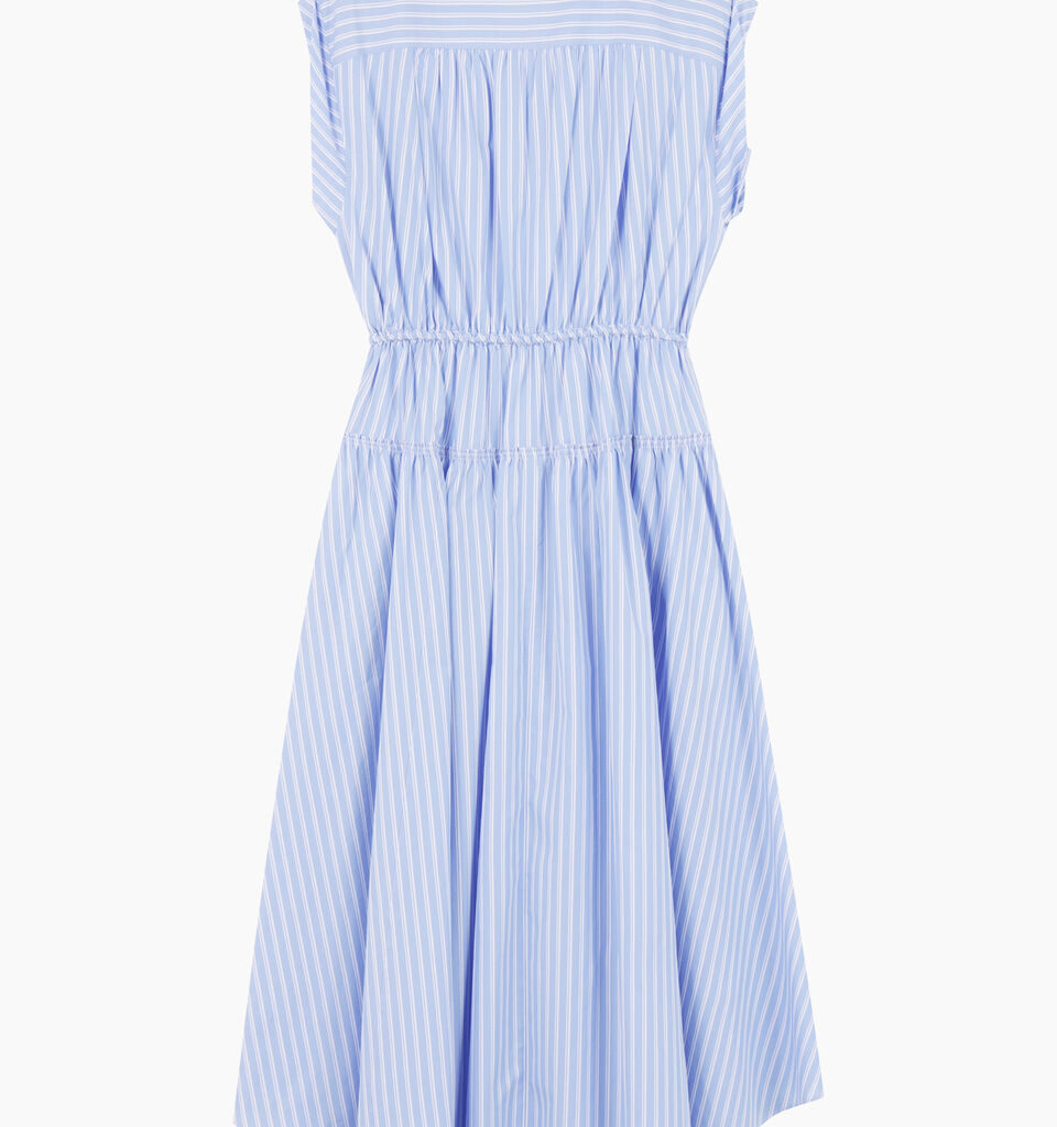 Light blue sleeveless dress with stripes - sisley k midi dresses - Light Blue | Sisley K image number 2